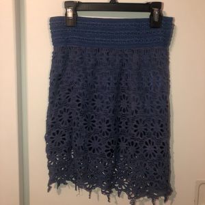 Blue lace skirt